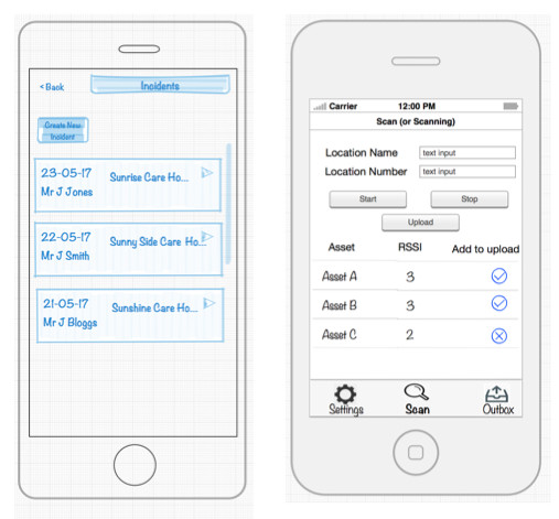 Example of app wireframe for Hampshire and Dorset App Development in Hampshire and Dorset